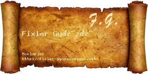 Fixler Győző névjegykártya